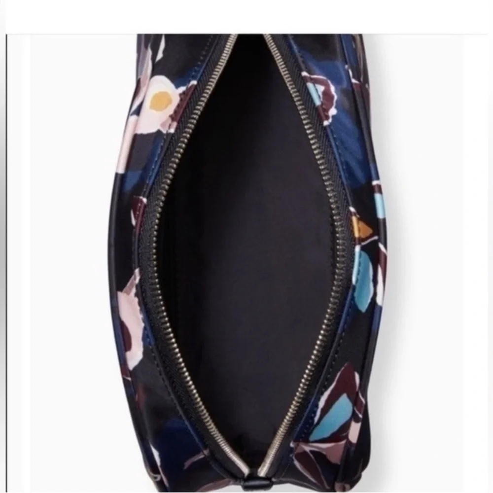 Kate Spade Navy Floral Cosmetic Case Nylon Makeup Bag NWT